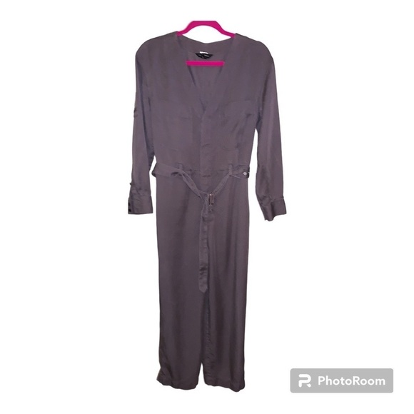 Club Monaco utility jumpsuit size 6 gray belted designer FLAWED* AS IS - Picture 11 of 13